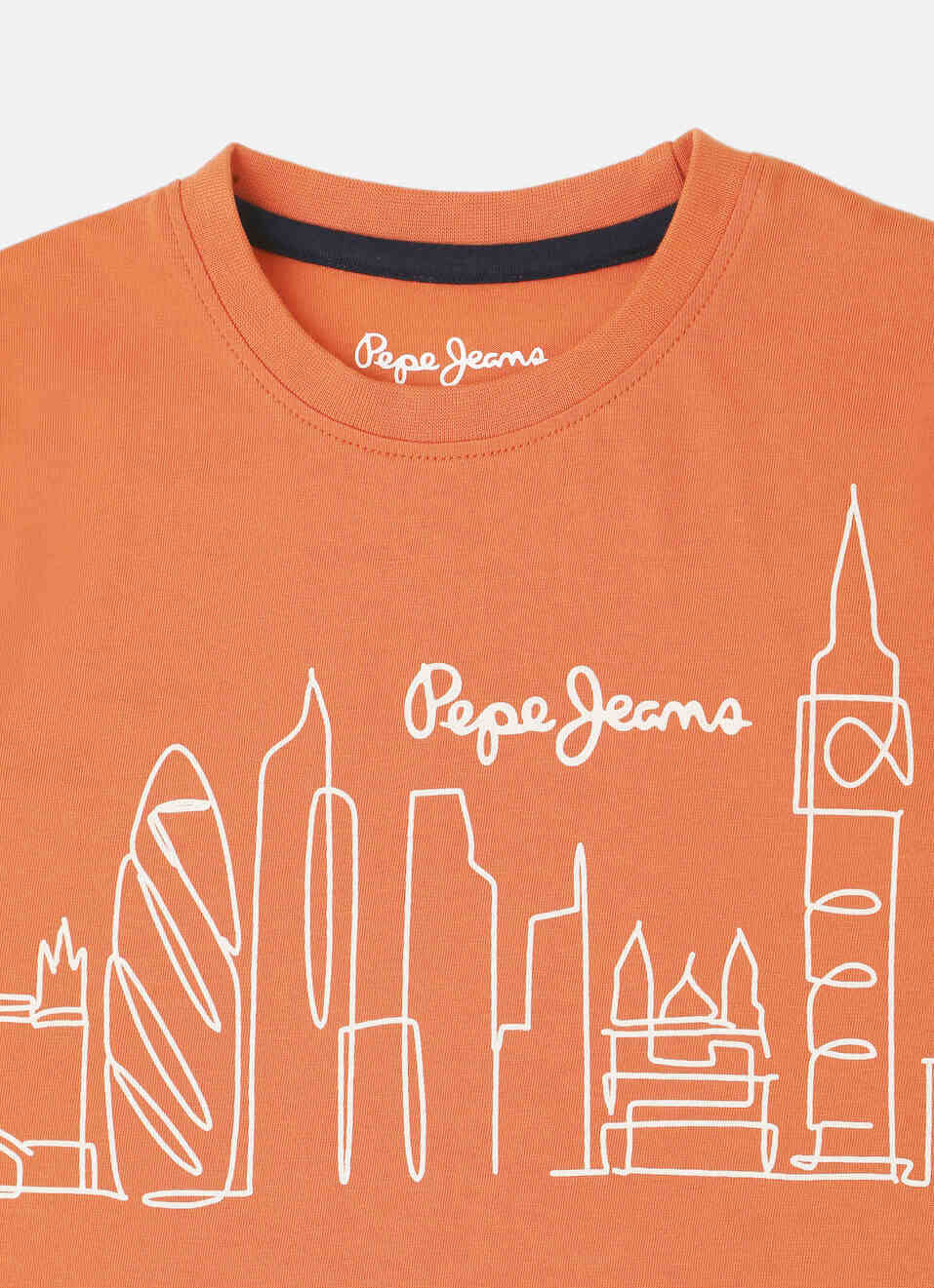 Boys Orange London City Inspired Print Short Sleeve T-shirt, , large image number 2