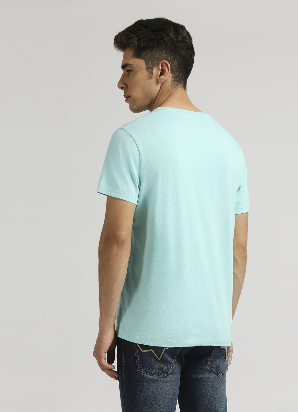 Sea Green Typographic Tonal Puff Print Short Sleeve T-shirt, , large image number 2