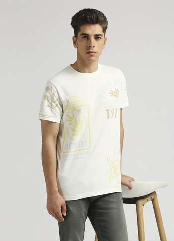 Off White Brand Print Short Sleeve T-shirt