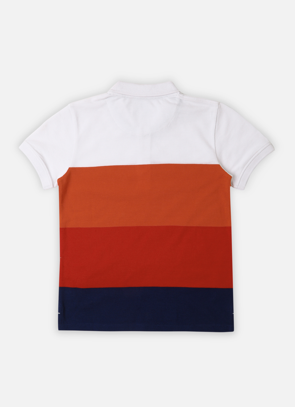 Boys Orange Engineered Stripes Pique Polo, , large image number 1