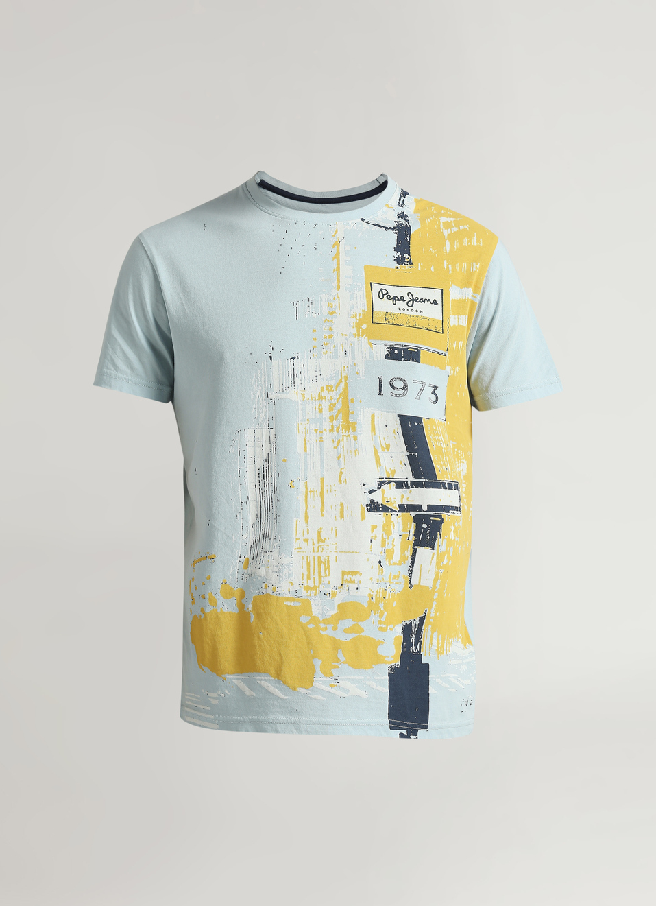 Sea Blue Graphic Print Short Sleeve T-shirt, , large image number 6