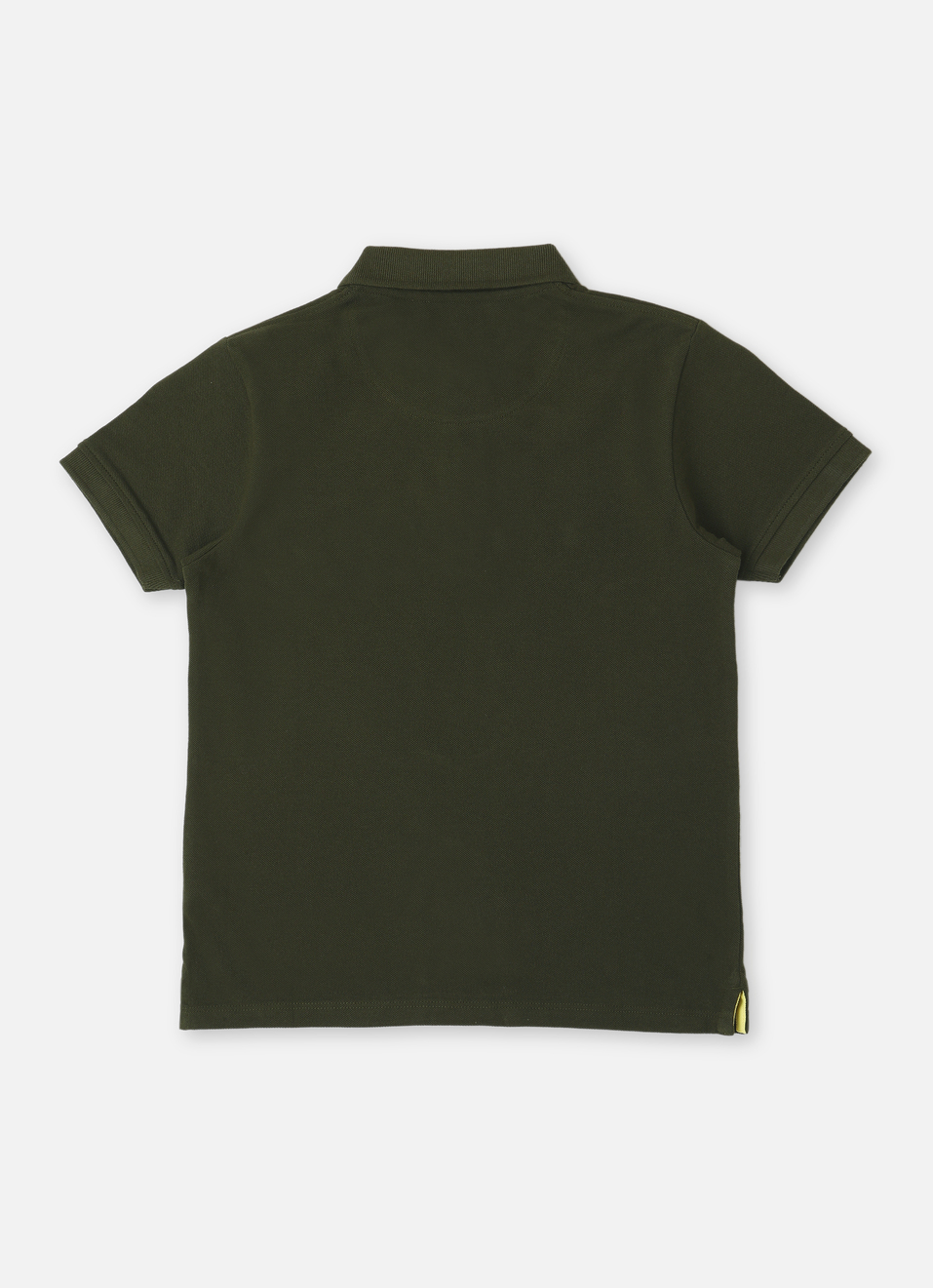 Boys Military Green Typographic Print Short Sleeve Polo, , large image number 1