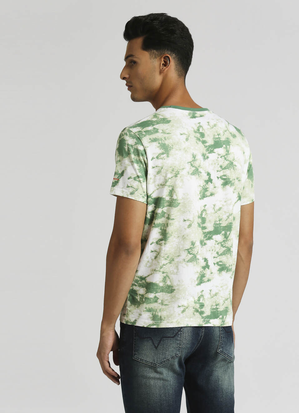 Green Tie And Dye Print Short Sleeve T-shirt, , large image number 2
