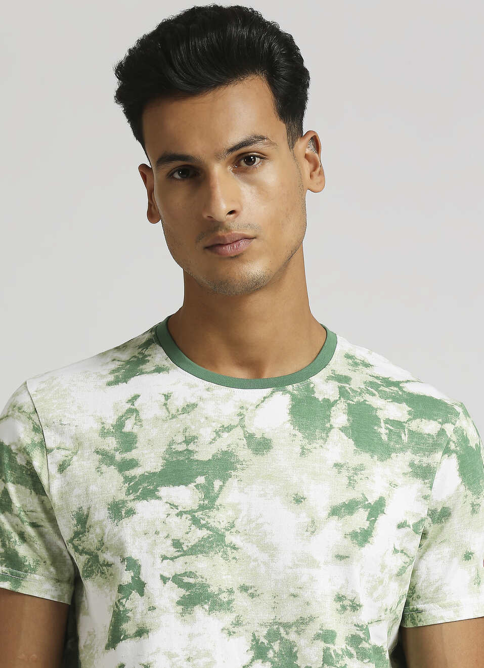 Green Tie And Dye Print Short Sleeve T-shirt, , large image number 4