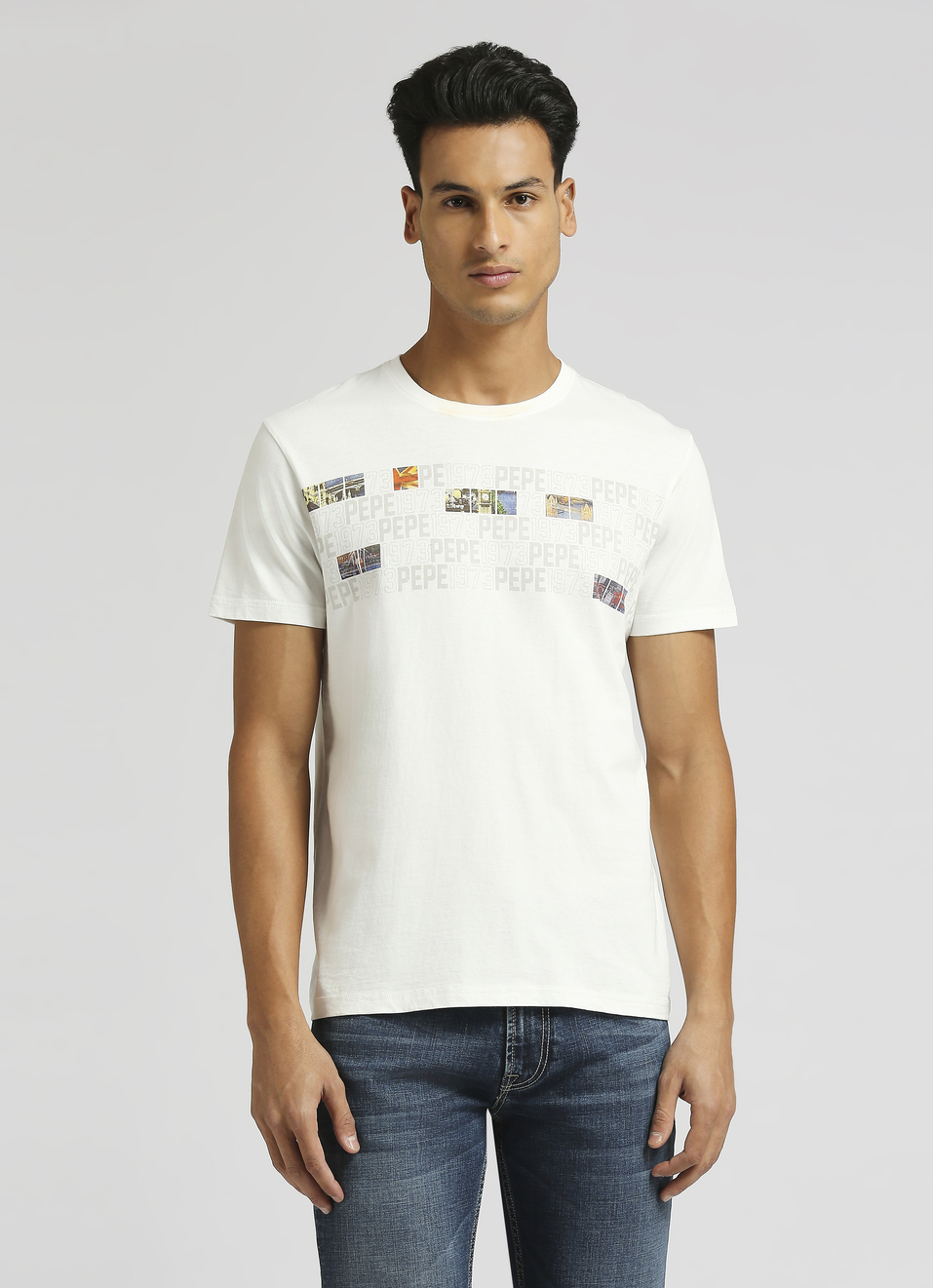 White Brand Carrier Print Short Sleeve T-shirt, , large image number 1