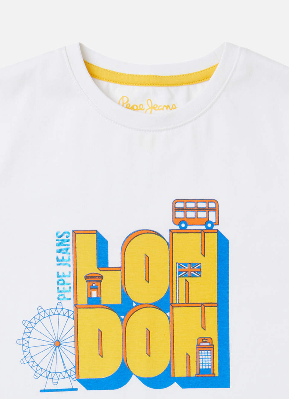 Boys White London City Inspired Print Short Sleeve T-shirt, , large image number 2