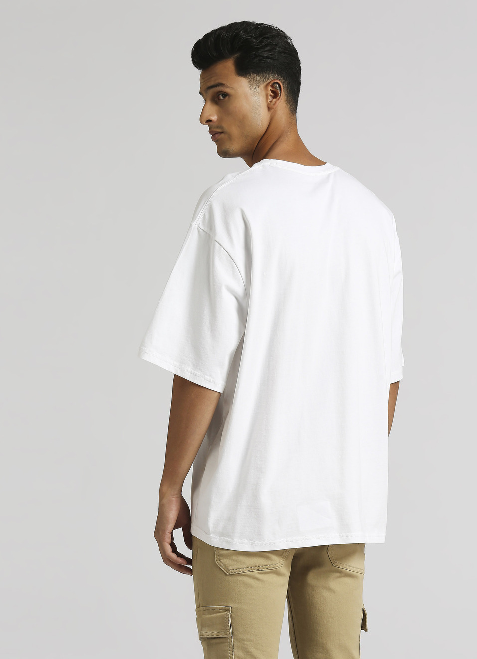 White Oversized Photographic Print Short Sleeve T-shirt, , large image number 2