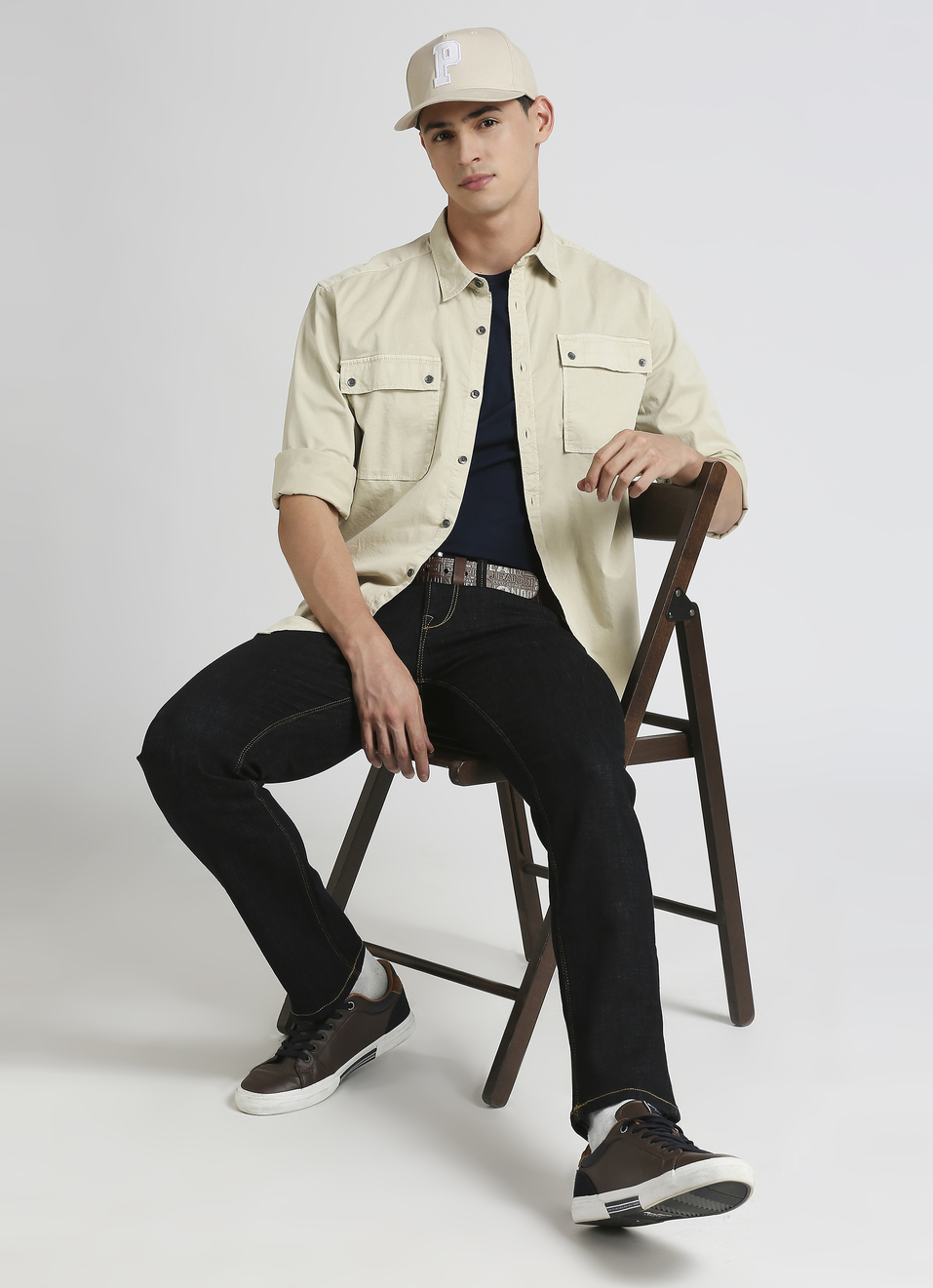 Grey Twill Dual Pocket Long Sleeve Shirt, , large image number 5