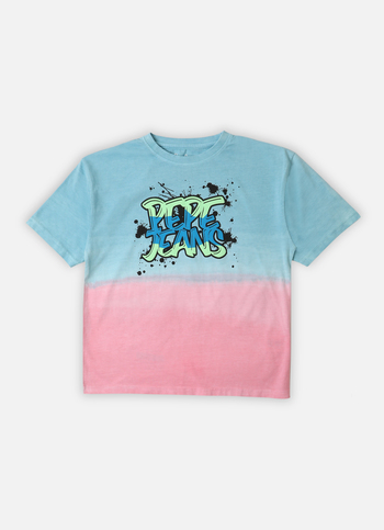 Boys French Blue Dip Dye Puff Print Short Sleeve T-shirt