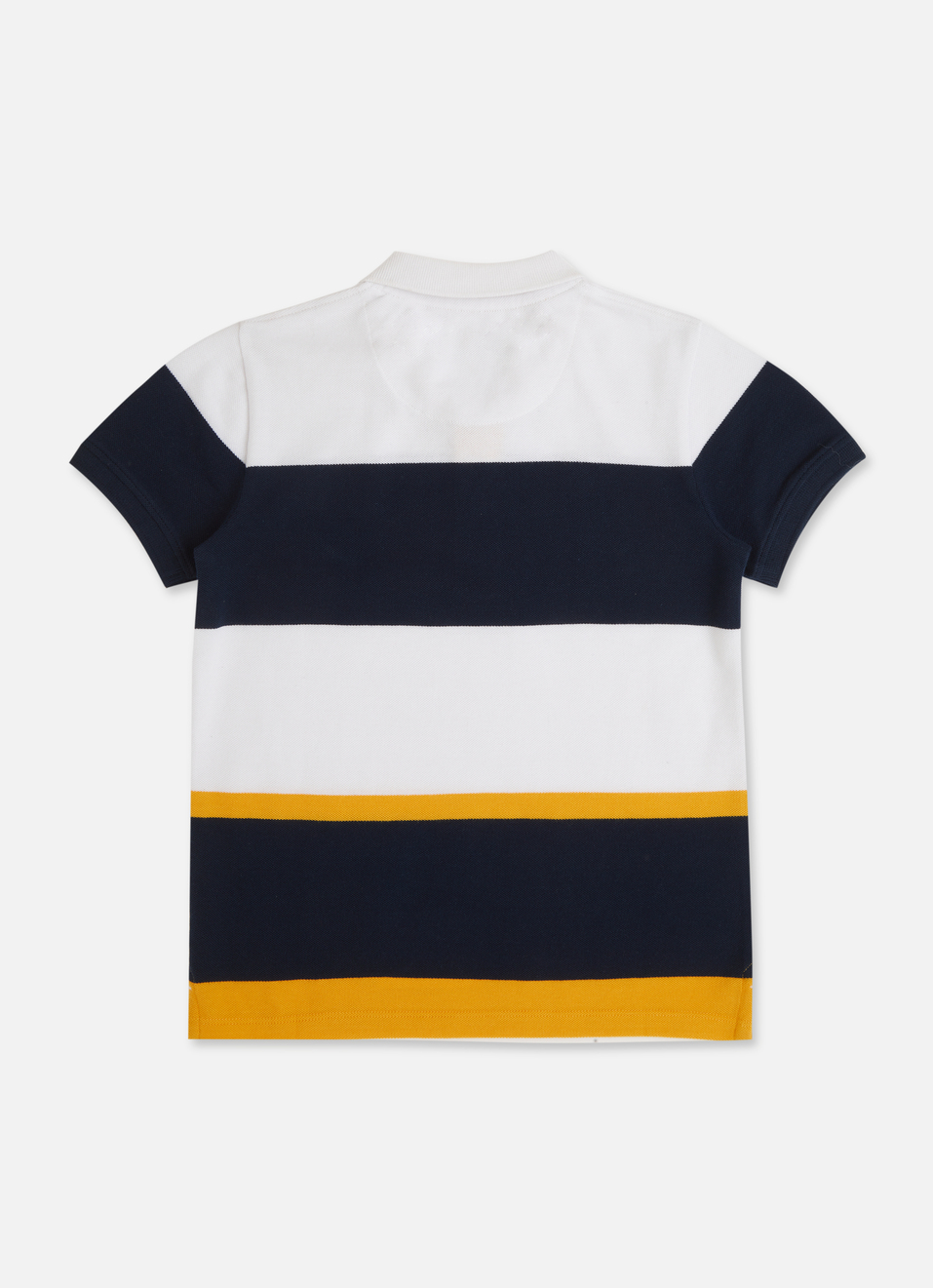 Boys Yellow Engineered Stripes Pique Polo, , large image number 1