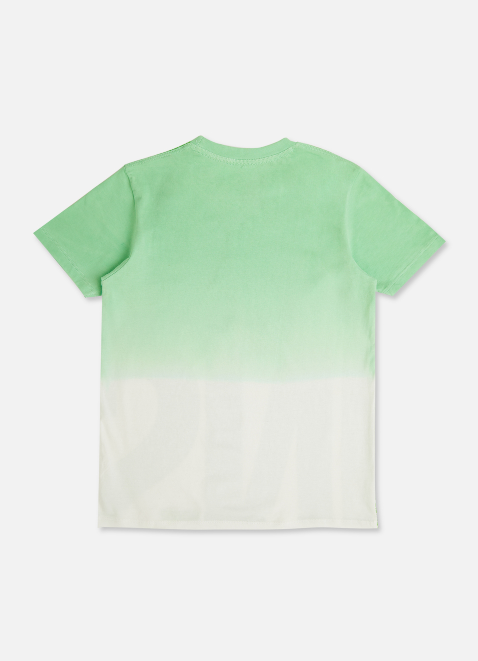 Boys Green Dip Dye Brand Print Short Sleeve T-shirt, , large image number 1