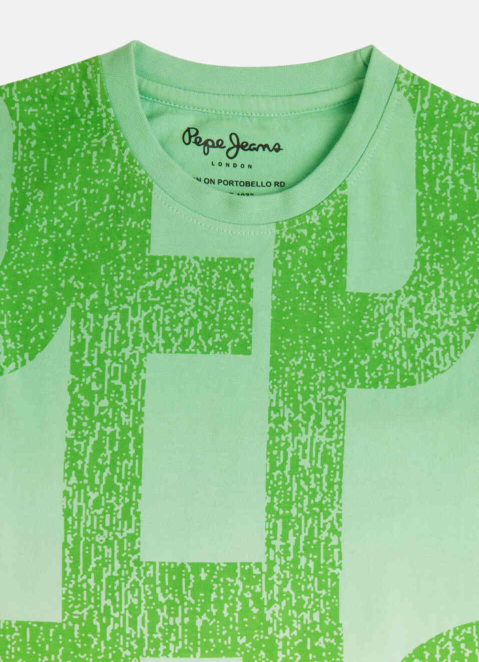 Boys Green Dip Dye Brand Print Short Sleeve T-shirt, , large image number 2