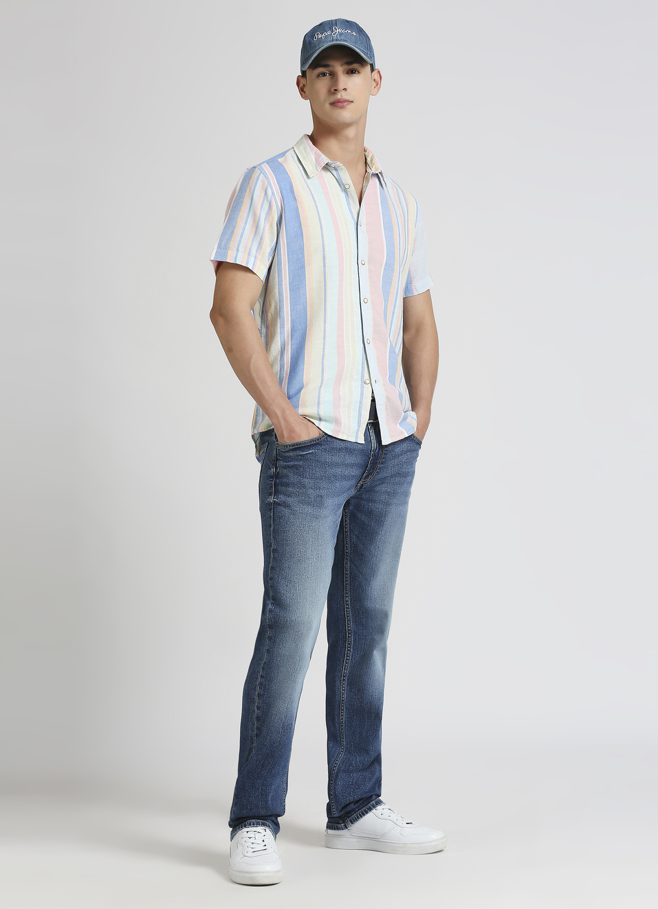 Green Stripes Linen Short Sleeve Shirt, , large image number 5