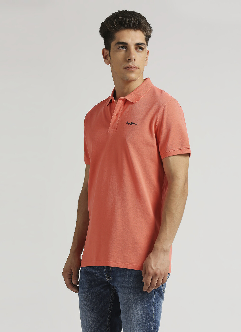 Coral Premium Logo Print Short Sleeve Polo, , large image number 3