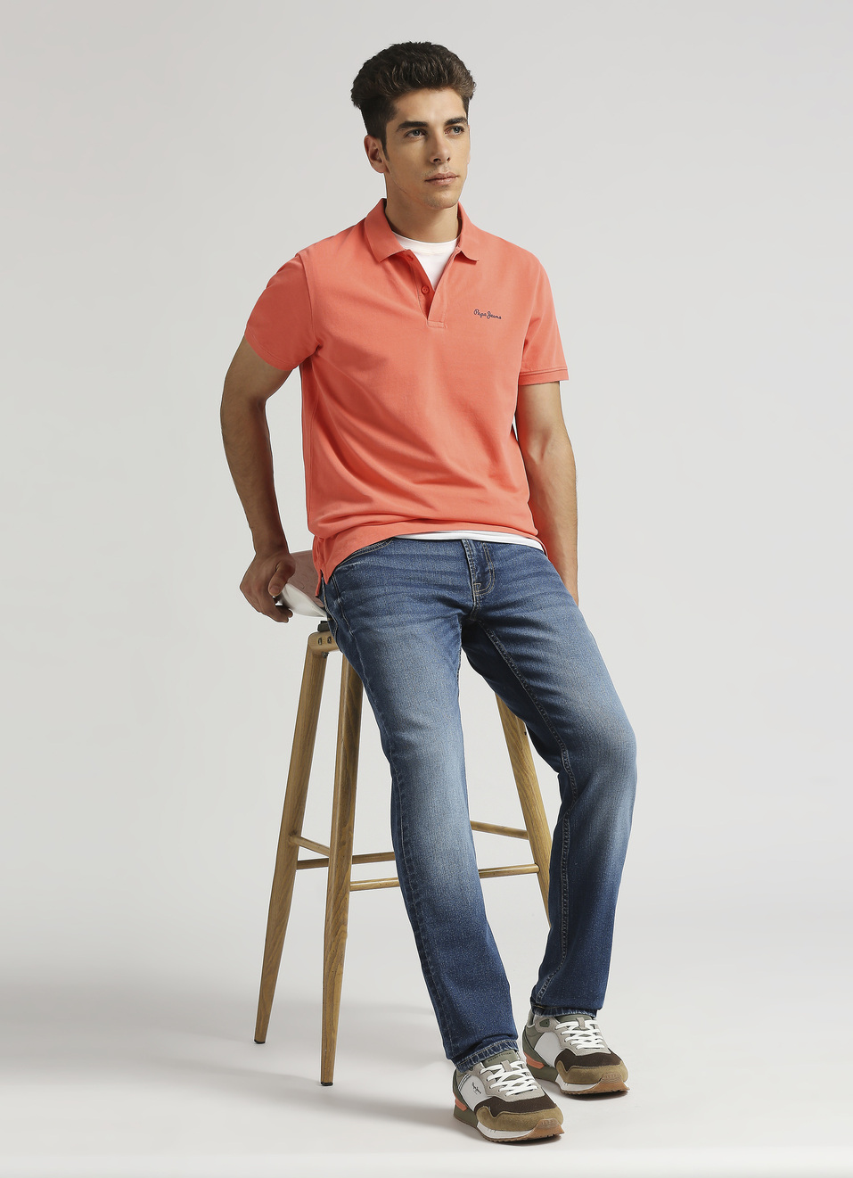 Coral Premium Logo Print Short Sleeve Polo, , large image number 5