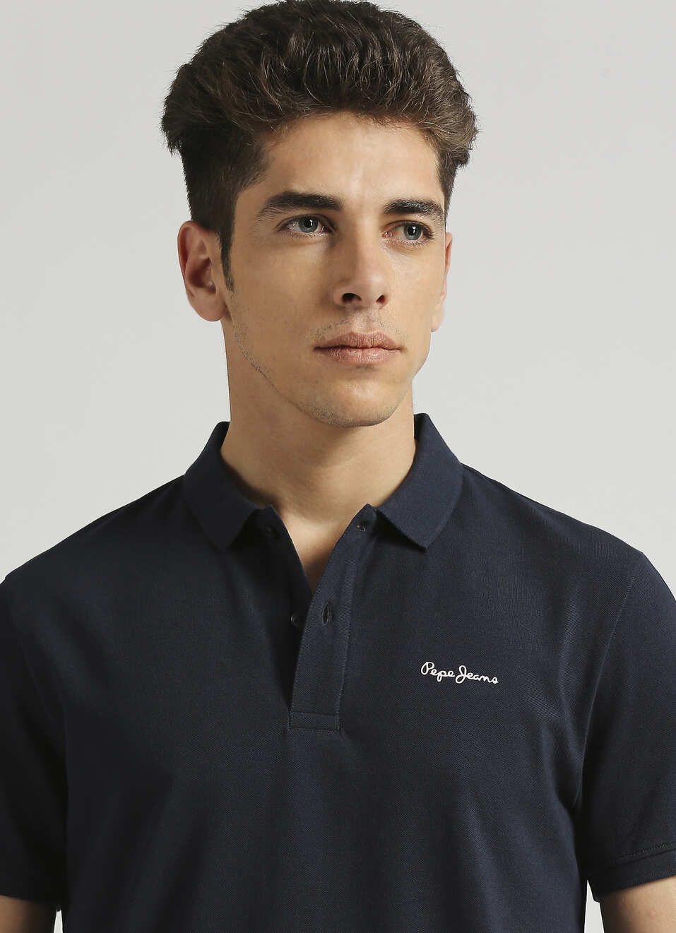Navy Premium Logo Print Short Sleeve Polo, , large image number 4