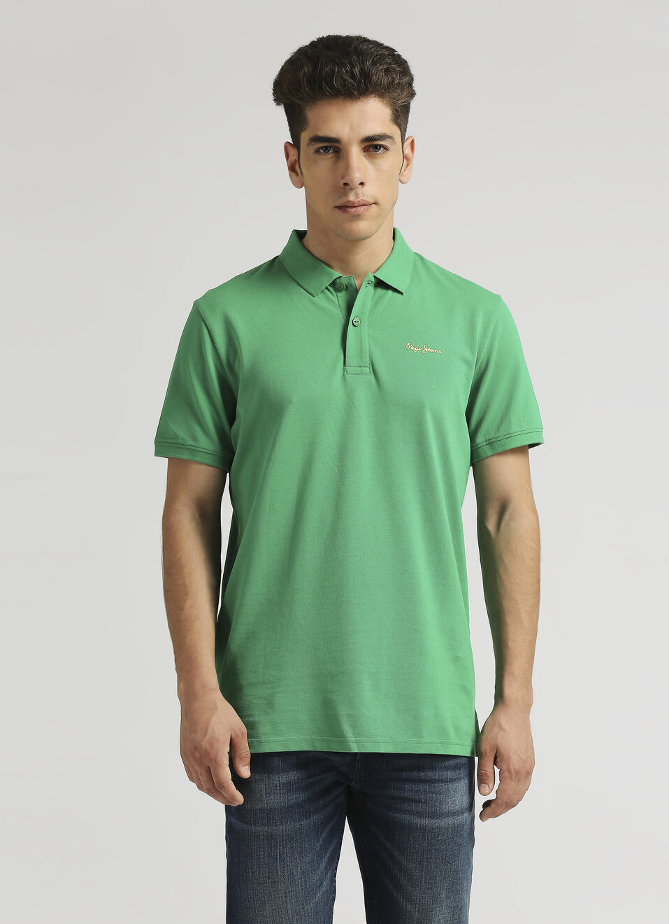 Sport Green Premium Logo Print Short Sleeve Polo, , large image number 1