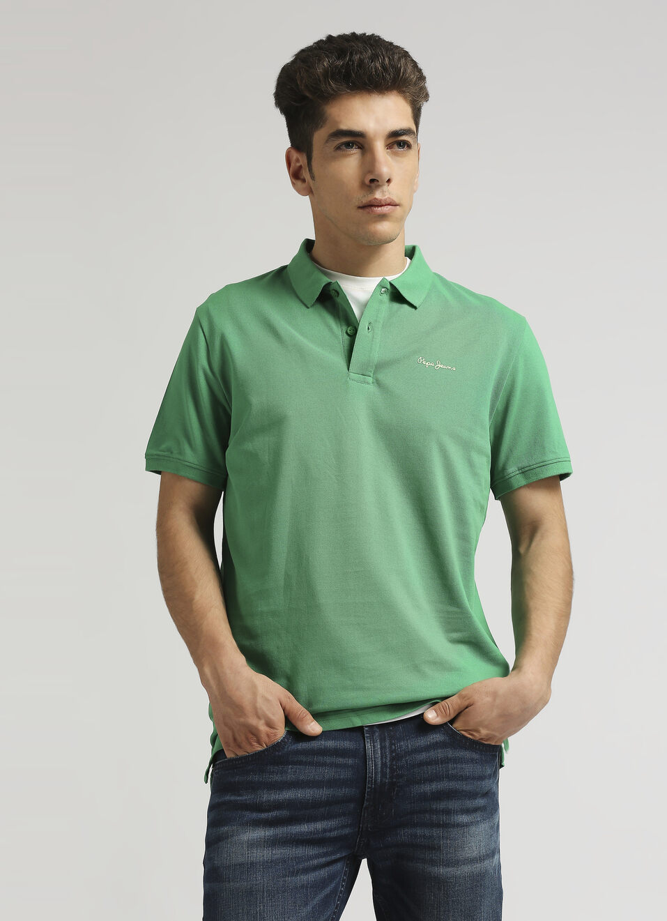 Sport Green Premium Logo Print Short Sleeve Polo, , large image number 0