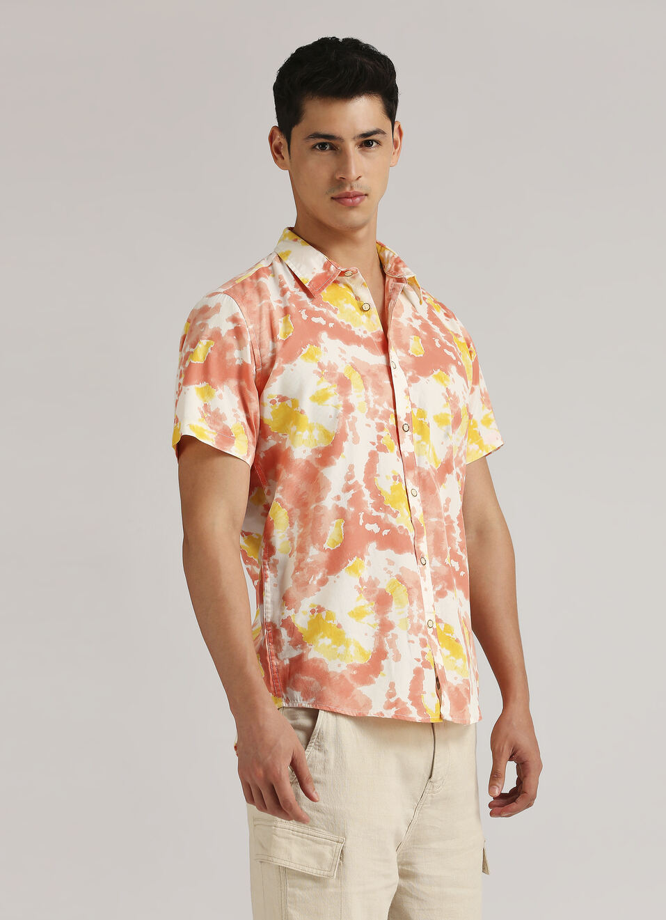 Orange All Over Print Short Sleeve Shirt, , large image number 3