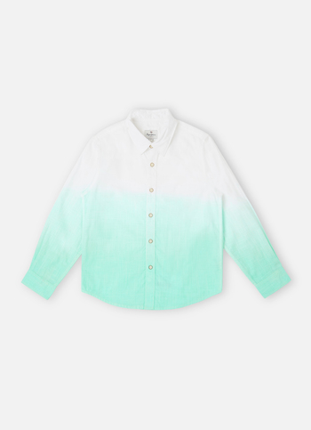 Boys Green Dip Dye Long Sleeve Shirt