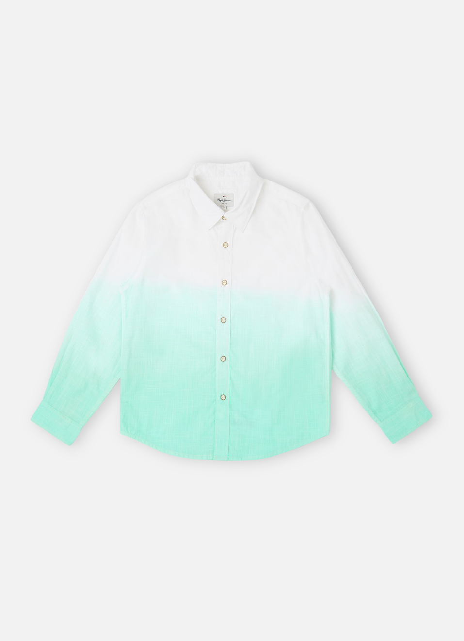 Boys Green Dip Dye Long Sleeve Shirt, , large image number 0