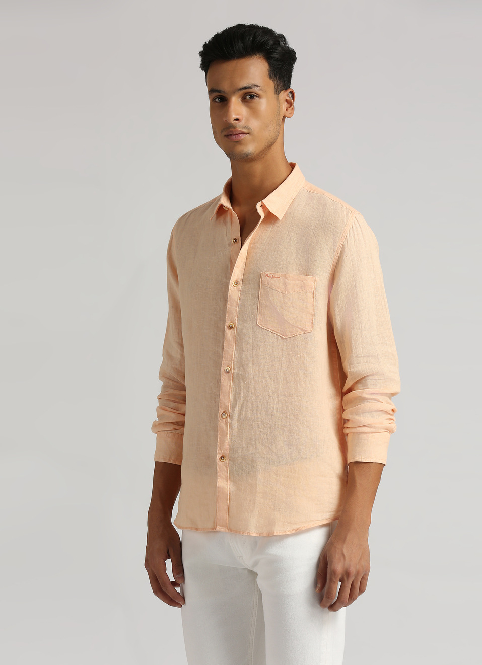 Peach Patch Pocket Full Sleeve Shirt, , large image number 3