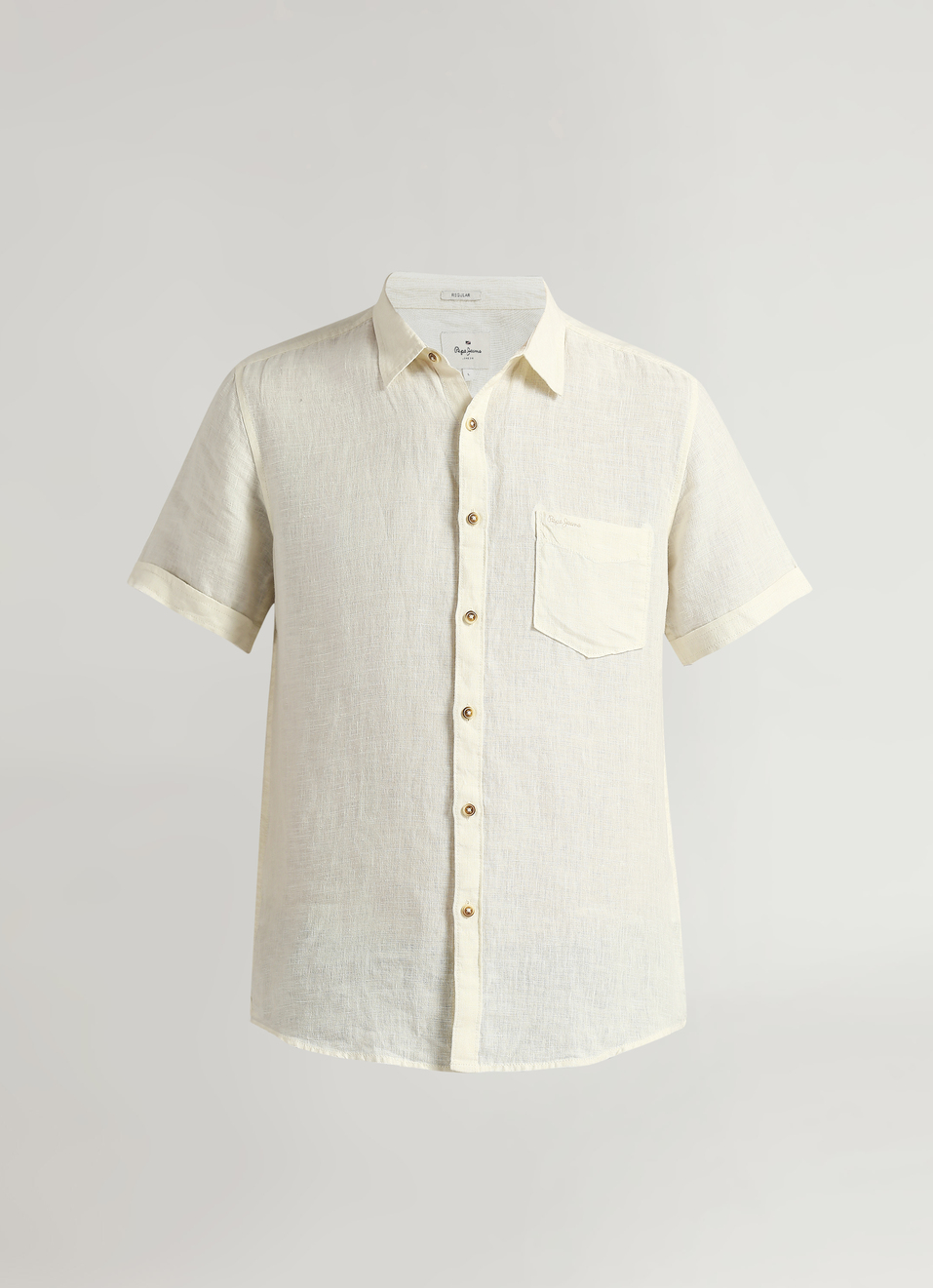 Off White Patch Pocket Short Sleeve Shirt, , large image number 6