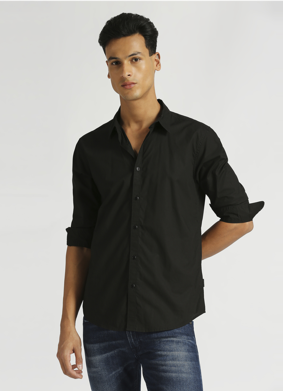 Black Full Sleeved Shirt, , large image number 0