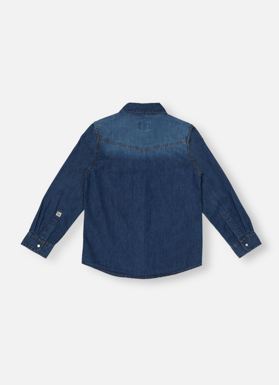 Boys Denim Double Pocket Long Sleeve Shirt, , large image number 1