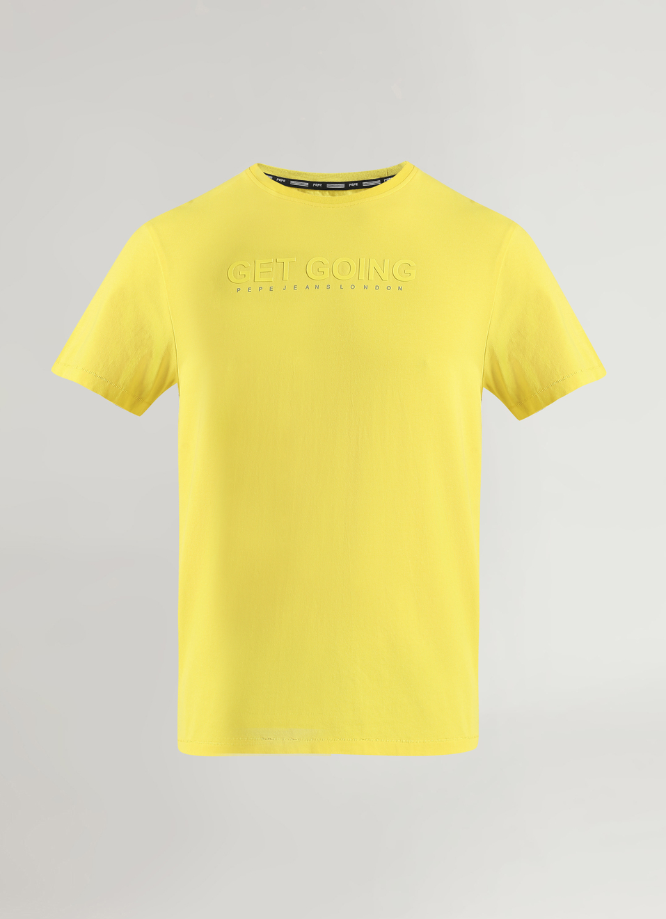 Men Yellow Crew Neck Stretchable T-shirt, , large image number 6