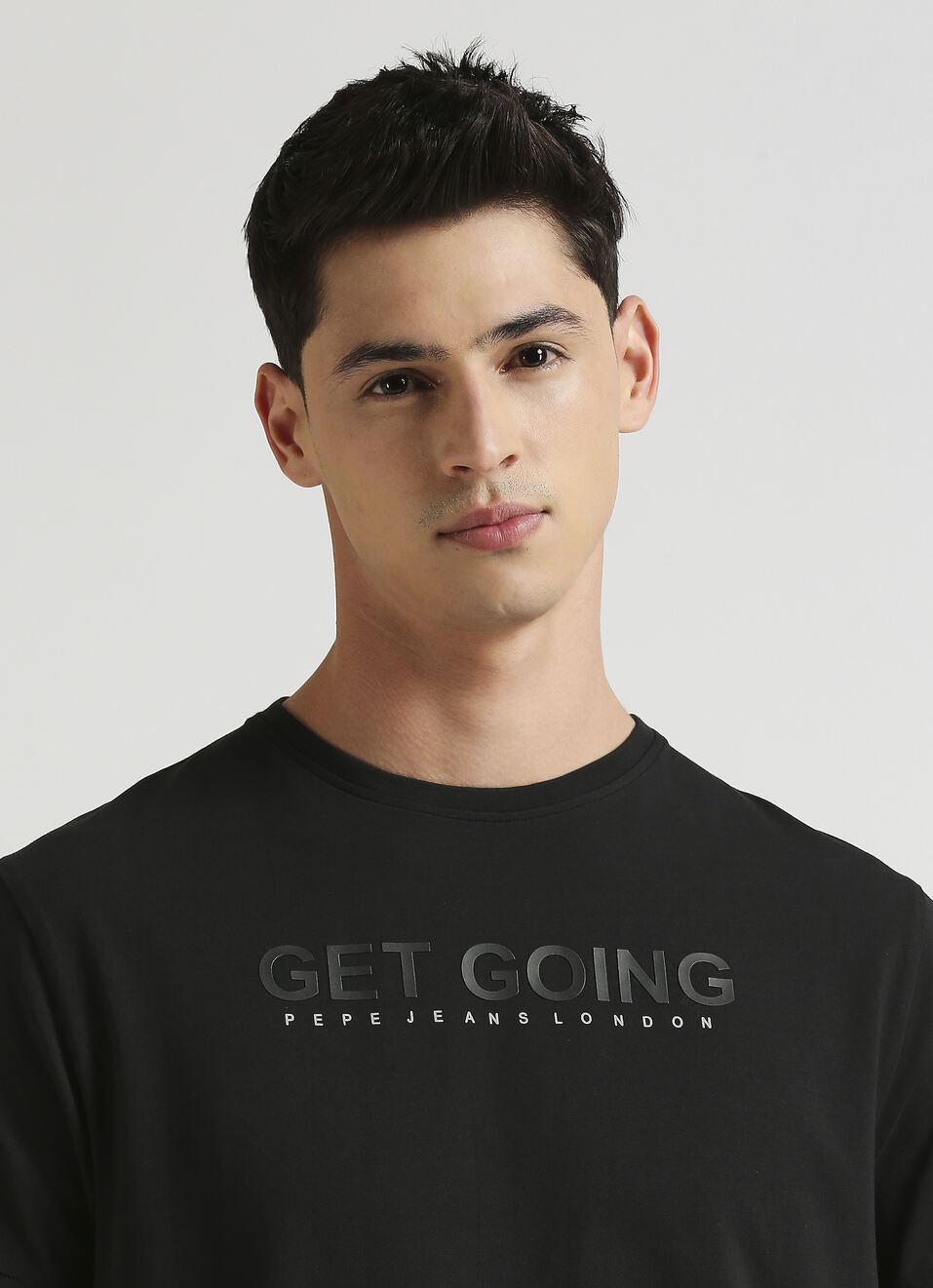 Men Black Crew Neck Stretchable T-shirt, , large image number 4