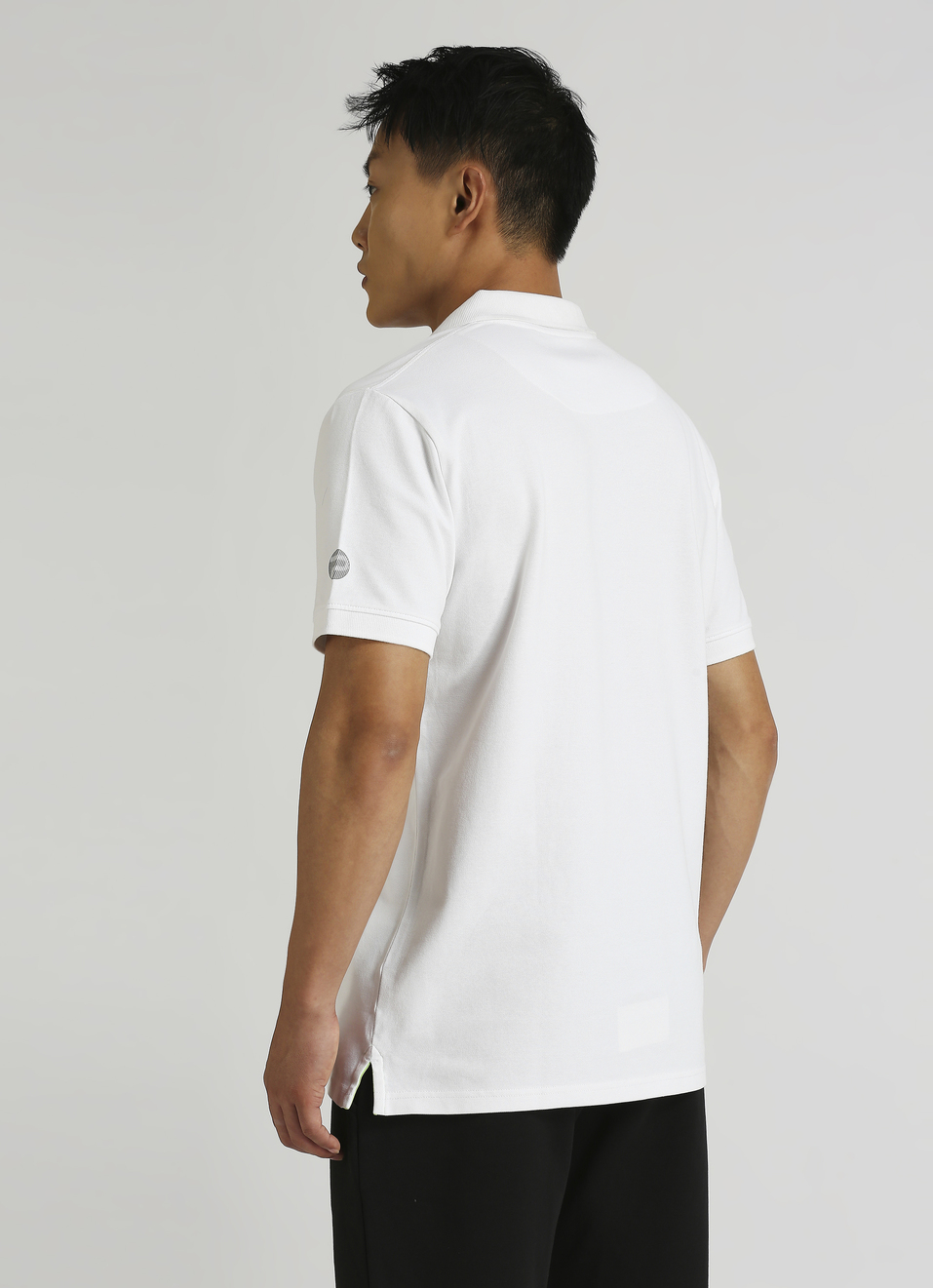 White Brand Print Short Sleeve Polo, , large image number 2