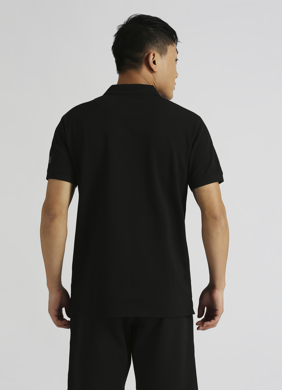 Black Brand Print Short Sleeve Polo, , large image number 2