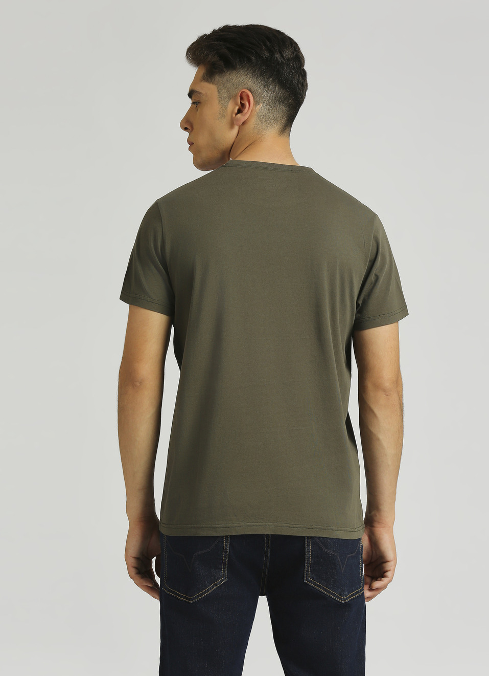 Green Graphic Splatter Print Short Sleeve T-shirt, , large image number 1
