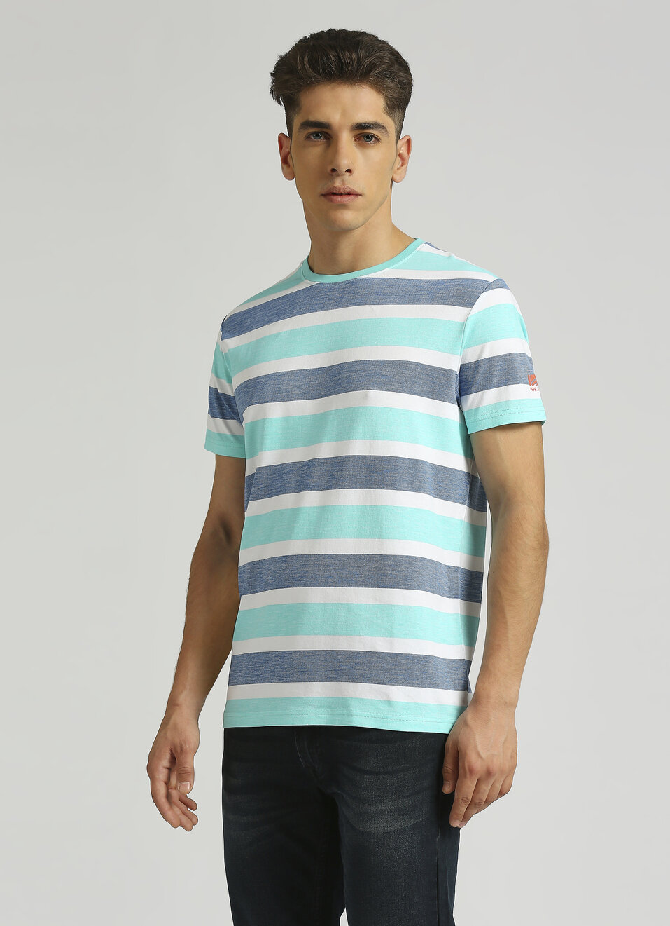 Green Stripes Short Sleeve T-shirt, , large image number 2