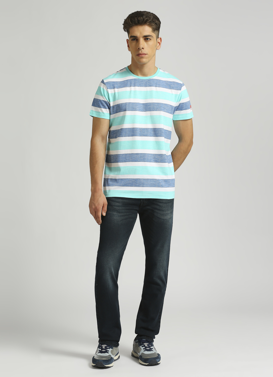 Green Stripes Short Sleeve T-shirt, , large image number 3