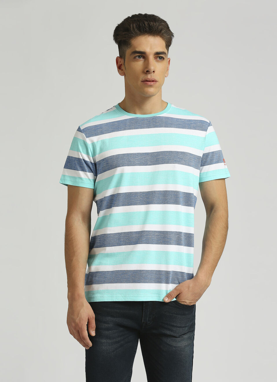 Green Stripes Short Sleeve T-shirt, , large image number 0