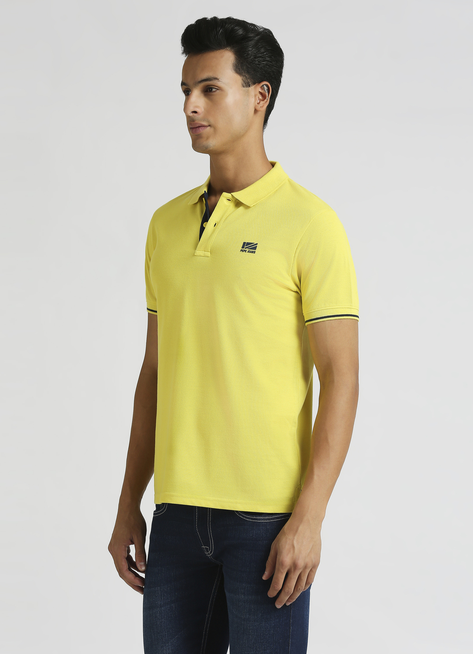 Yellow Solid Short Sleeve Polo, , large image number 2