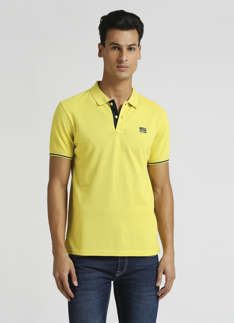 Yellow Solid Short Sleeve Polo, , large image number 0
