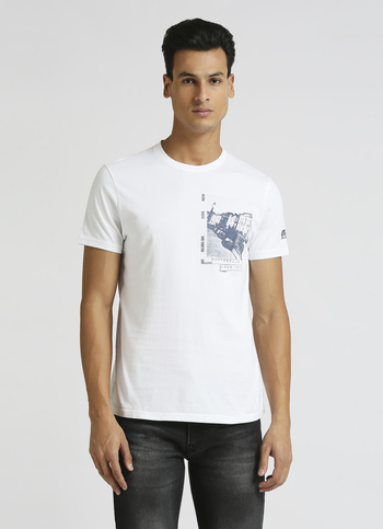 White Graphic Print Short Sleeve T-shirt
