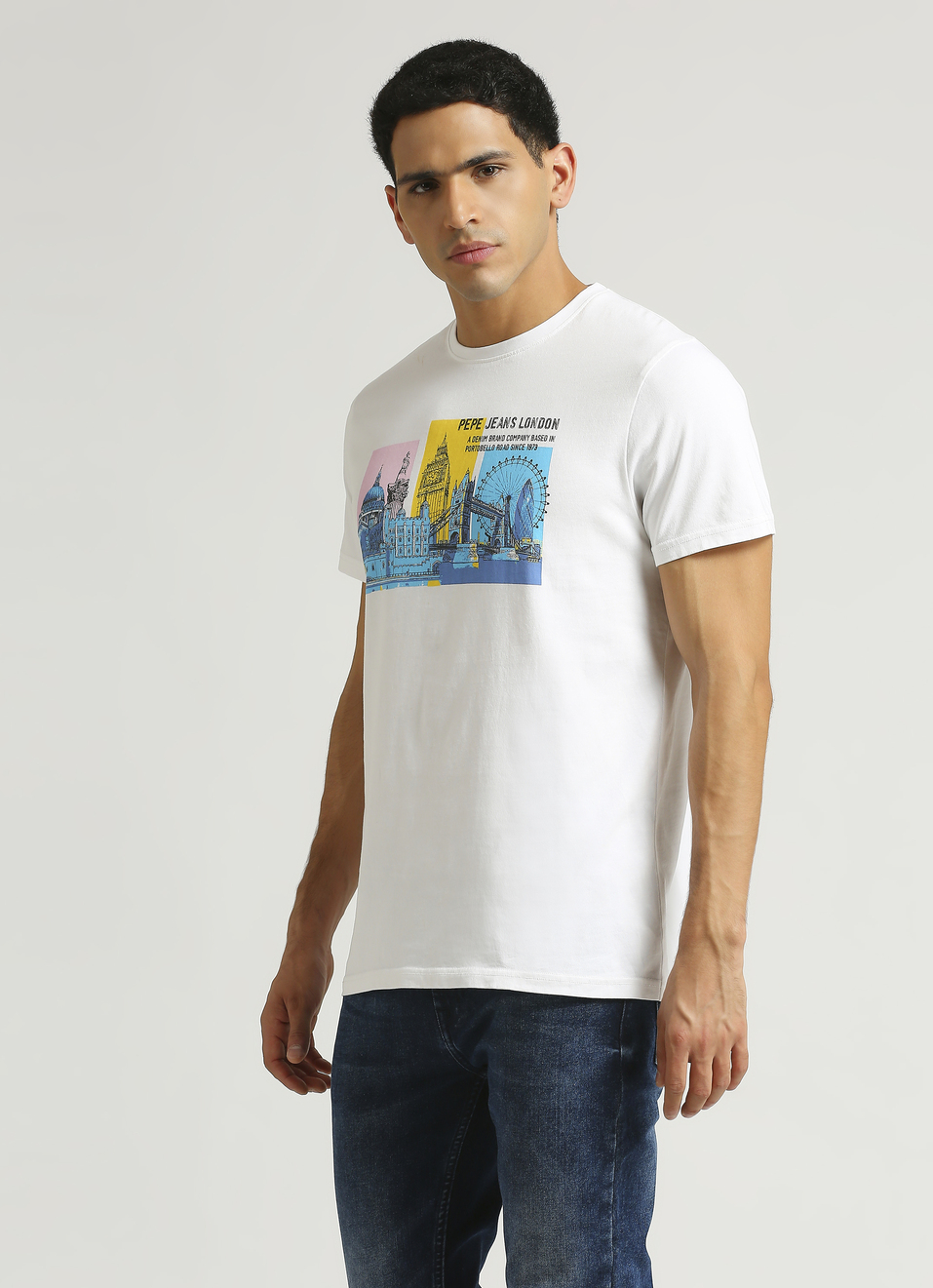White Graphic Printed Short Sleeve T-shirt, , large image number 2