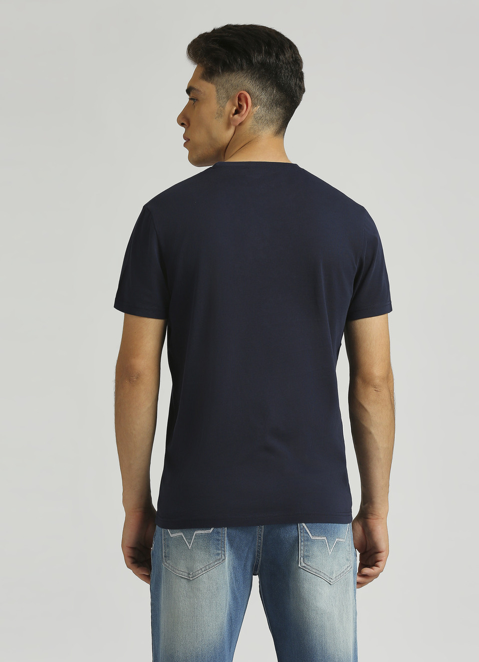 Navy Graphic Print Short Sleeve T-shirt, , large image number 1