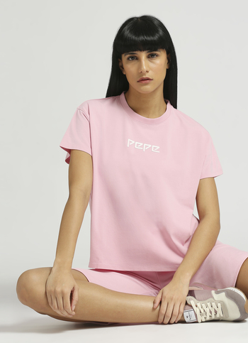 Pink Graphic Print Short Sleeve T-shirt