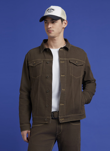 Brown Full Sleeve Denim Jacket