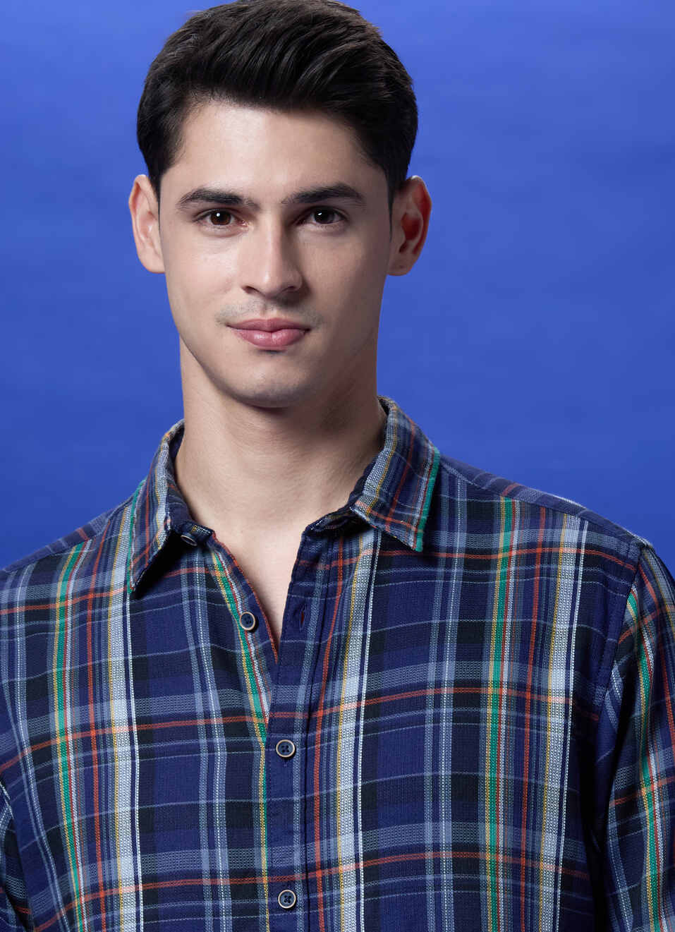 Navy Checked Full Sleeve Shirt, , large image number 4