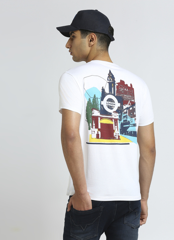 White Graphic Print Short Sleeved T-shirt