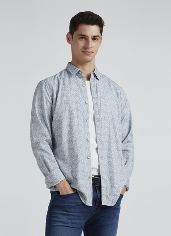 Blue Abstract Print Full Sleeve Shirt