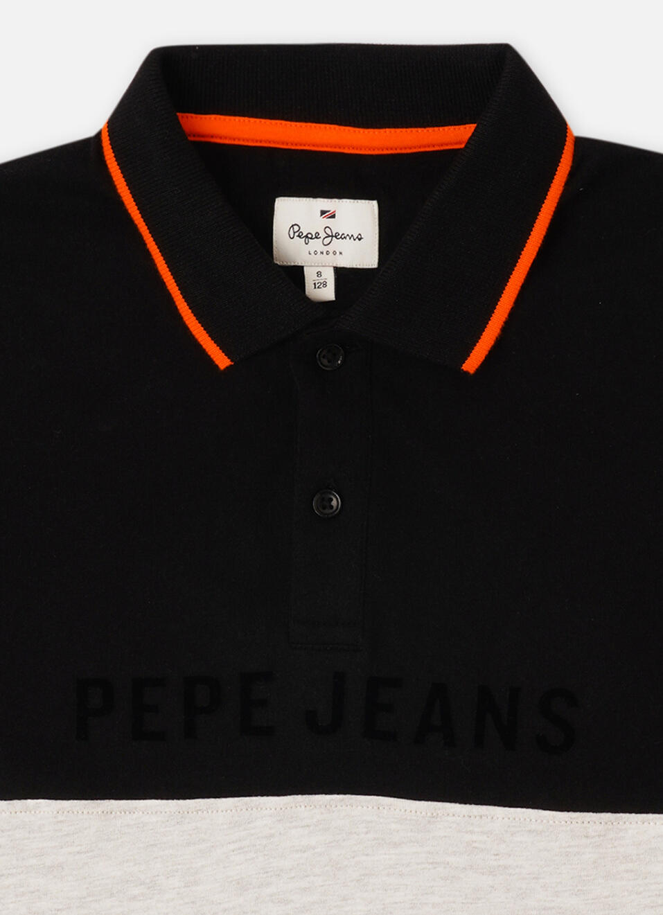 Boys Black Colour Block Short Sleeve Polo, , large image number 2