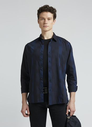 Navy Check Full Sleeve Shirt