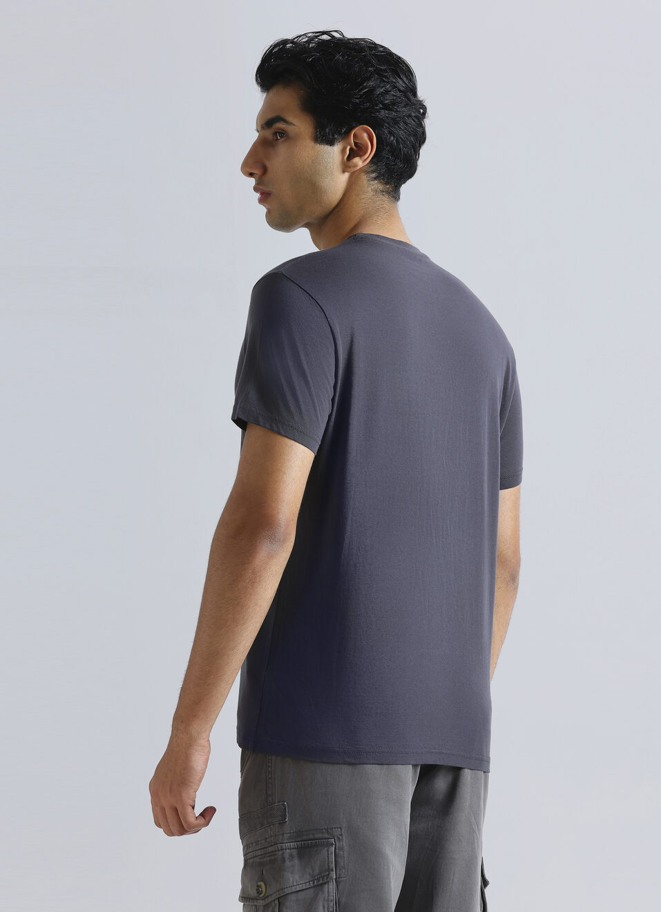 Grey Graphic Print Short Sleeve T-shirt, , large image number 2